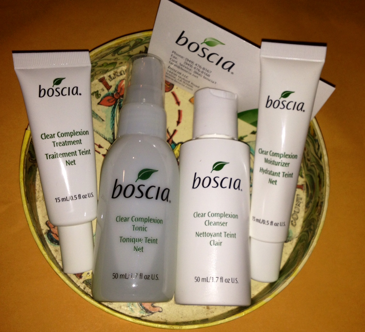 give away, freebie, skincare, botanical, preservative free, clear complexion, cleanser, face tonic, moisturizer, anti aging, wrinkle control, boscia skincare regimen