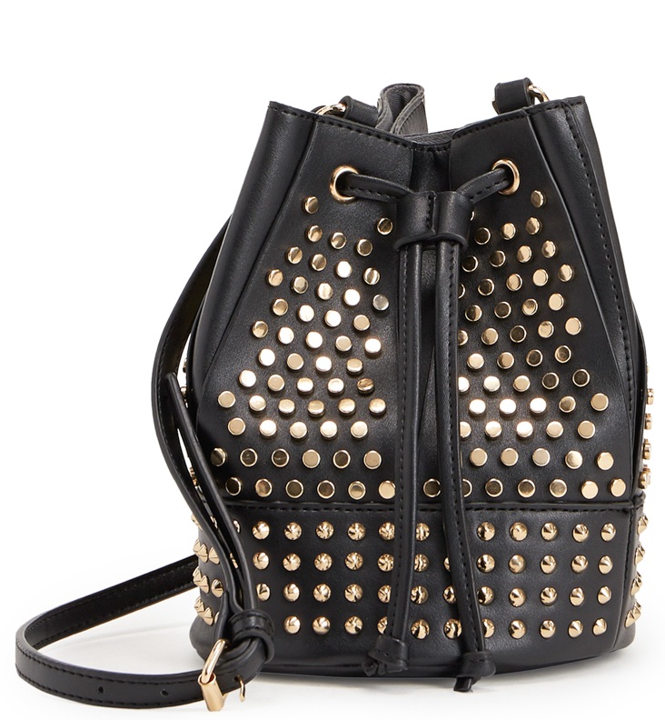 bucket bag, studded hand bag, studs, draw string bag, online shopping, #shoedazzlegirl