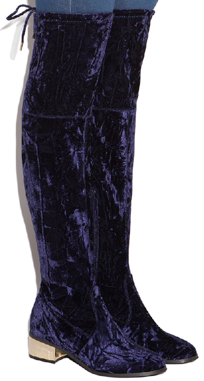 tall boot, over the knee boot, velvet boot, crushed velvet boot