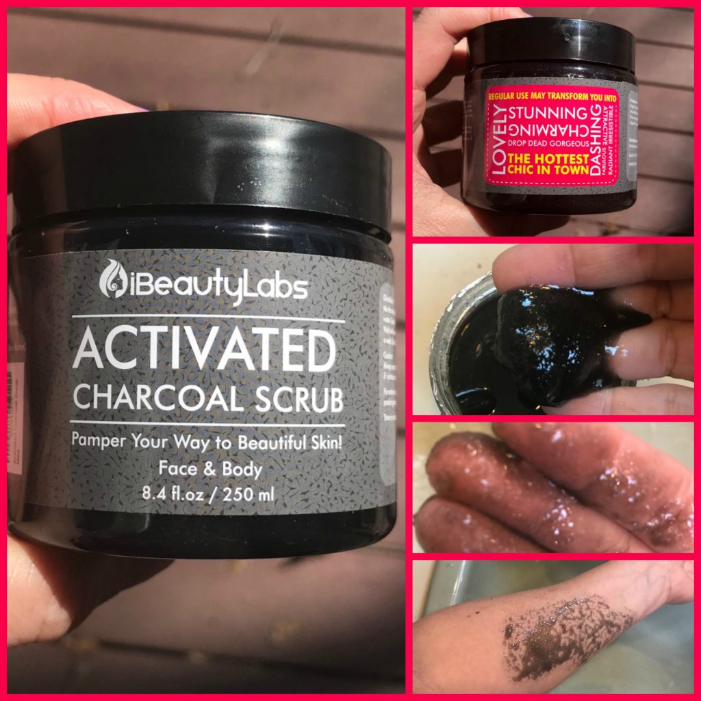charcoal, face and body scrub, organic skin care